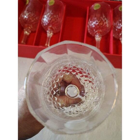 Vtg 6 Pc Cristal D'Arques 5.9oz Longchamp Genuine Lead Crystal Wine Glasses NIB - Picture 4 of 9
